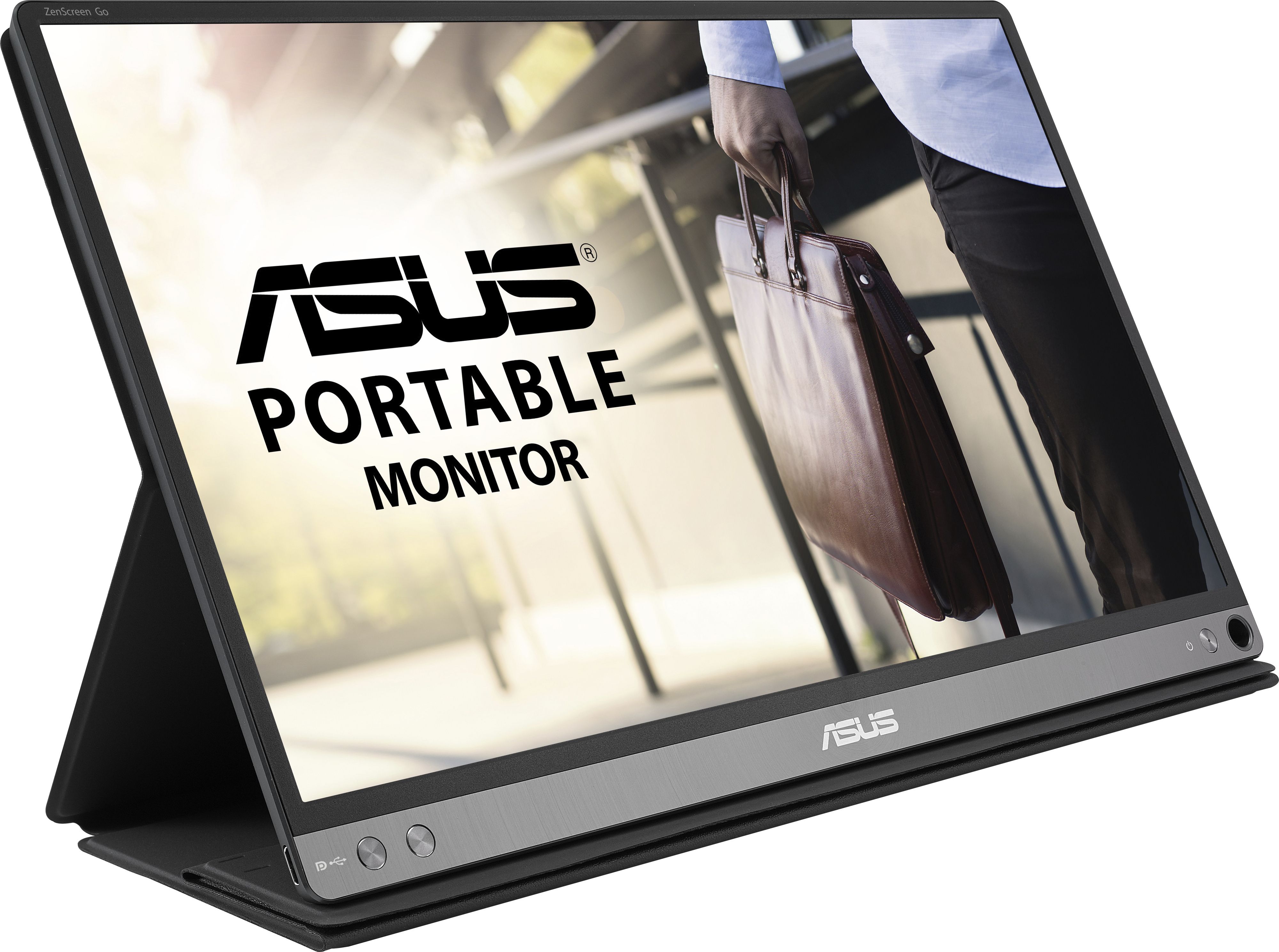 ASUS MON ZenScreen Go MB16AP 15.6i USB Type-C Portable Monitor FHD 1920x1080 IPS up to 4 hours battery Foldable Smart case